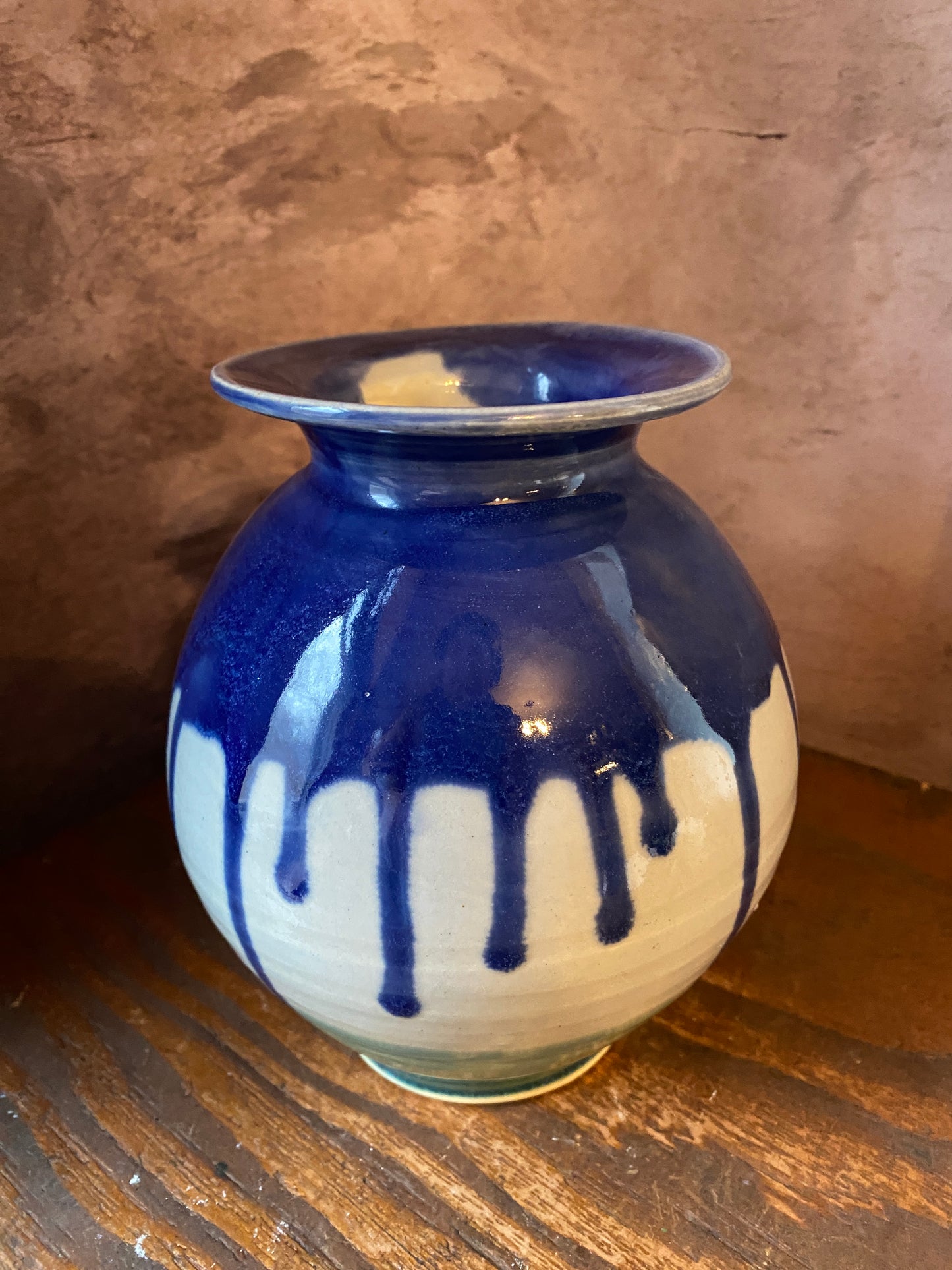 Drippy cobalt vase