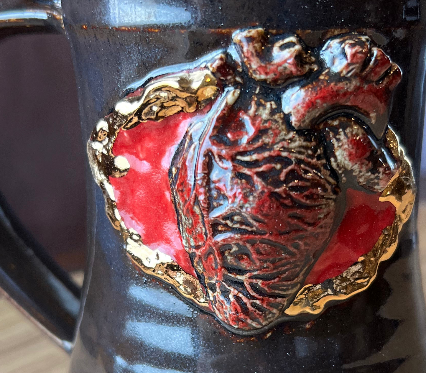 Black Heart mug, deluxe gold edition