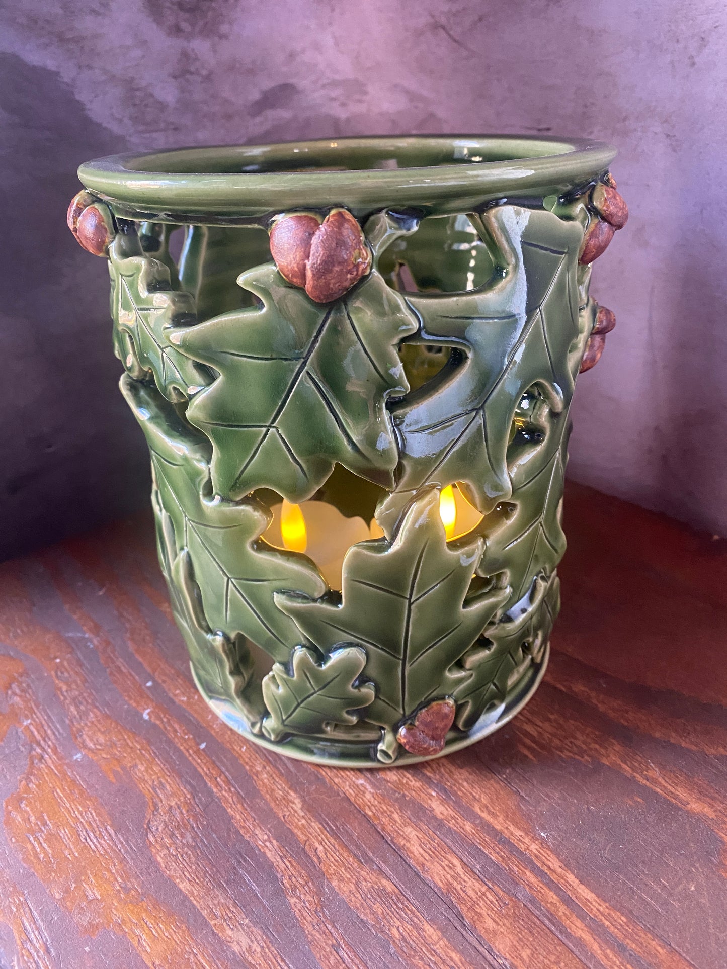 Star Door Oak and Acorn Lantern
