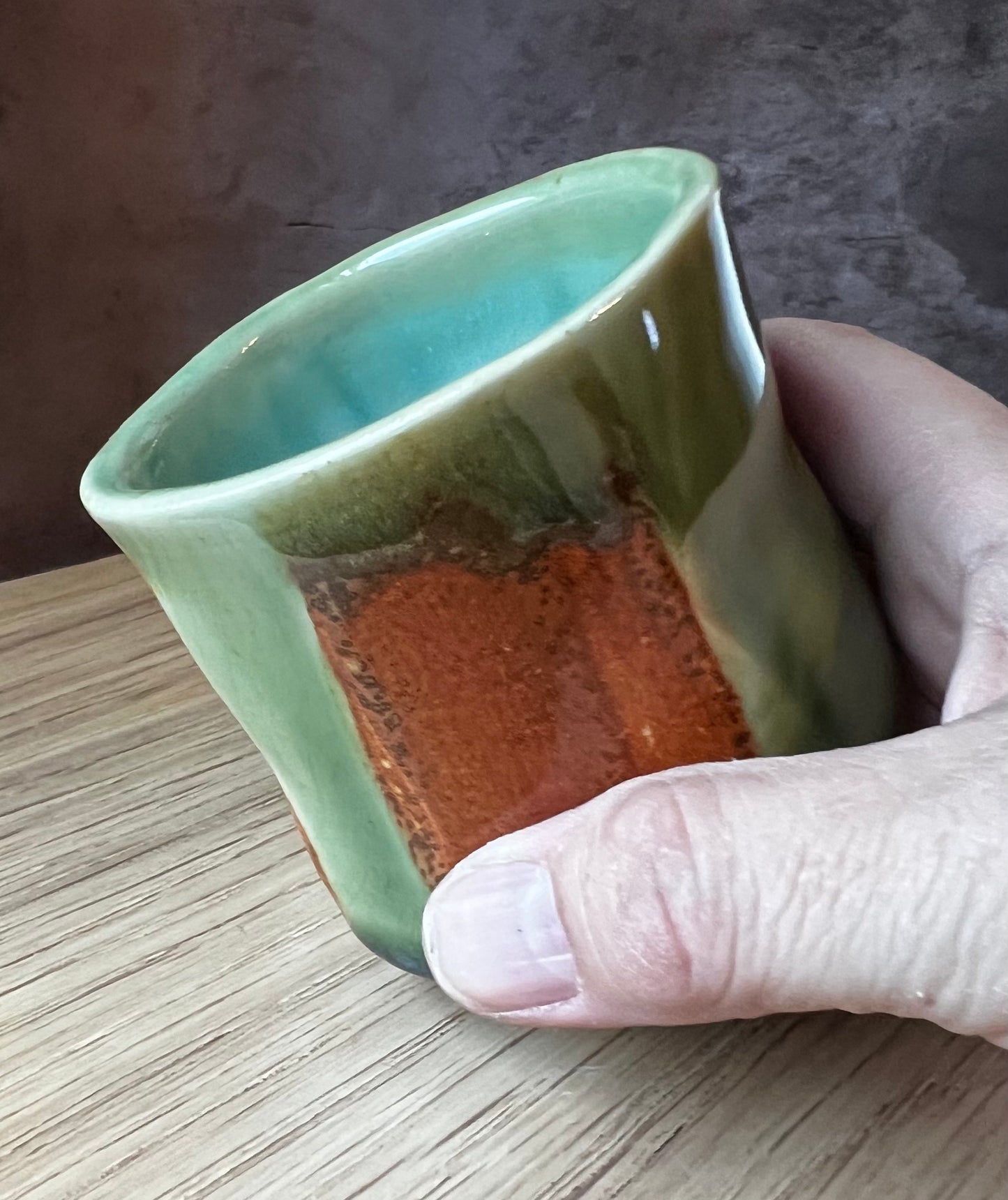 Whiskey Cup, brown/green