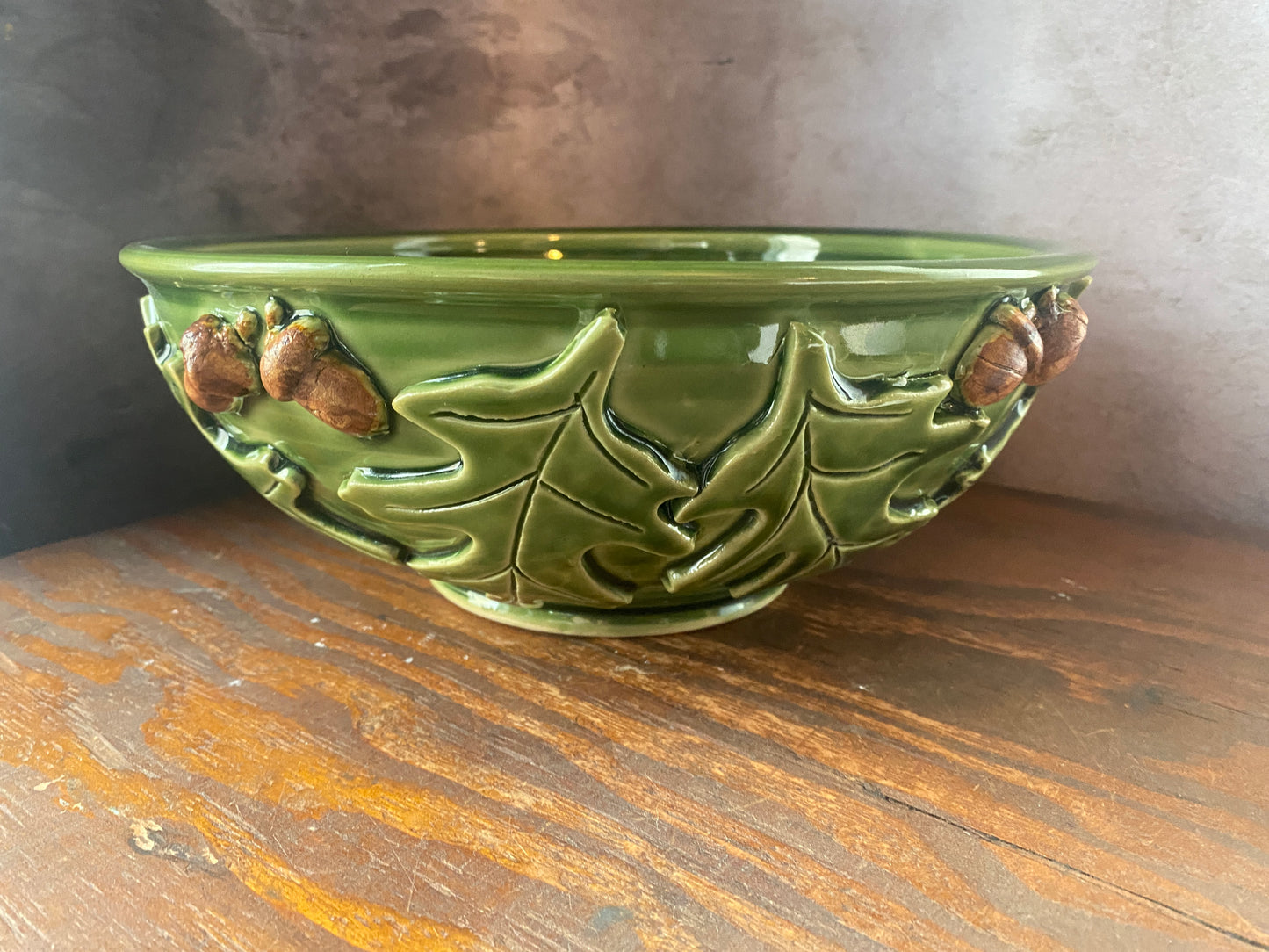 Oak Leaf & Acorn Stoneware Serving Bowl