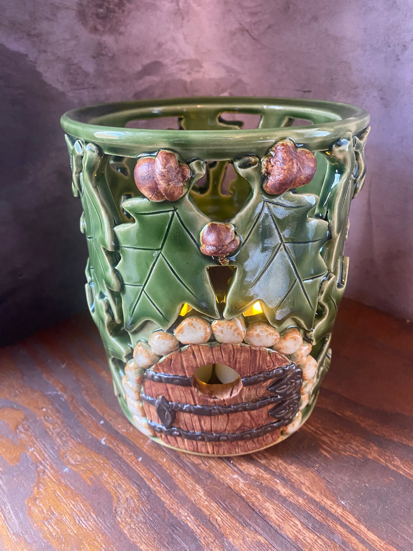 Moon Door Oak and Acorn Lantern