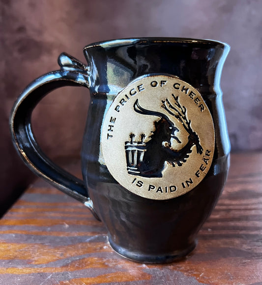 PREORDER Krampus Stoneware Mug | “The Price of Cheer Is Paid in Fear”