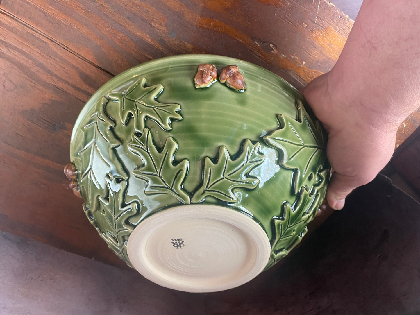 Oak Leaf & Acorn Stoneware Serving Bowl