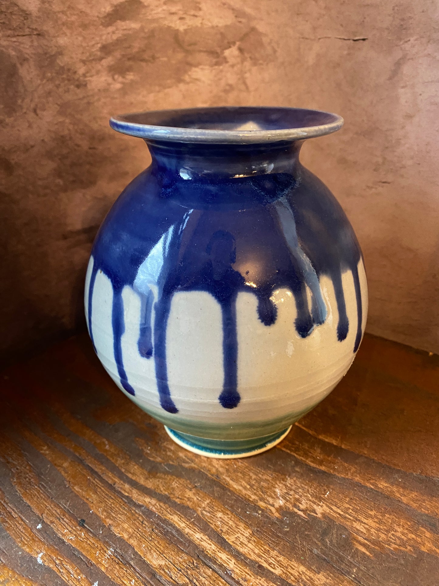 Drippy cobalt vase