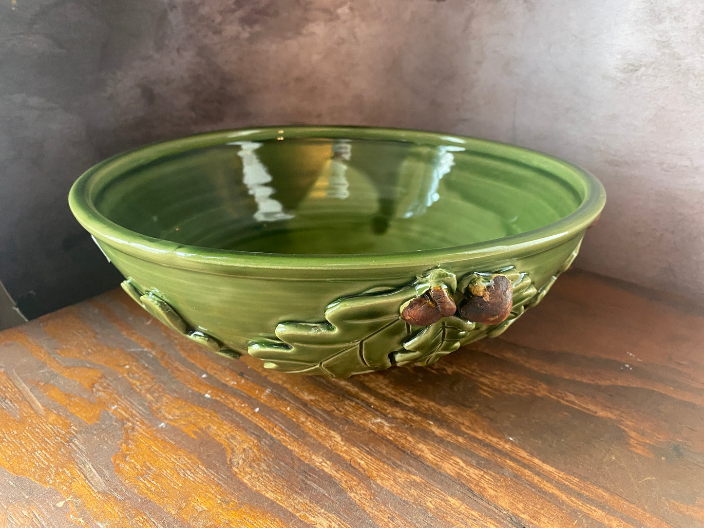 Oak Leaf & Acorn Stoneware Serving Bowl