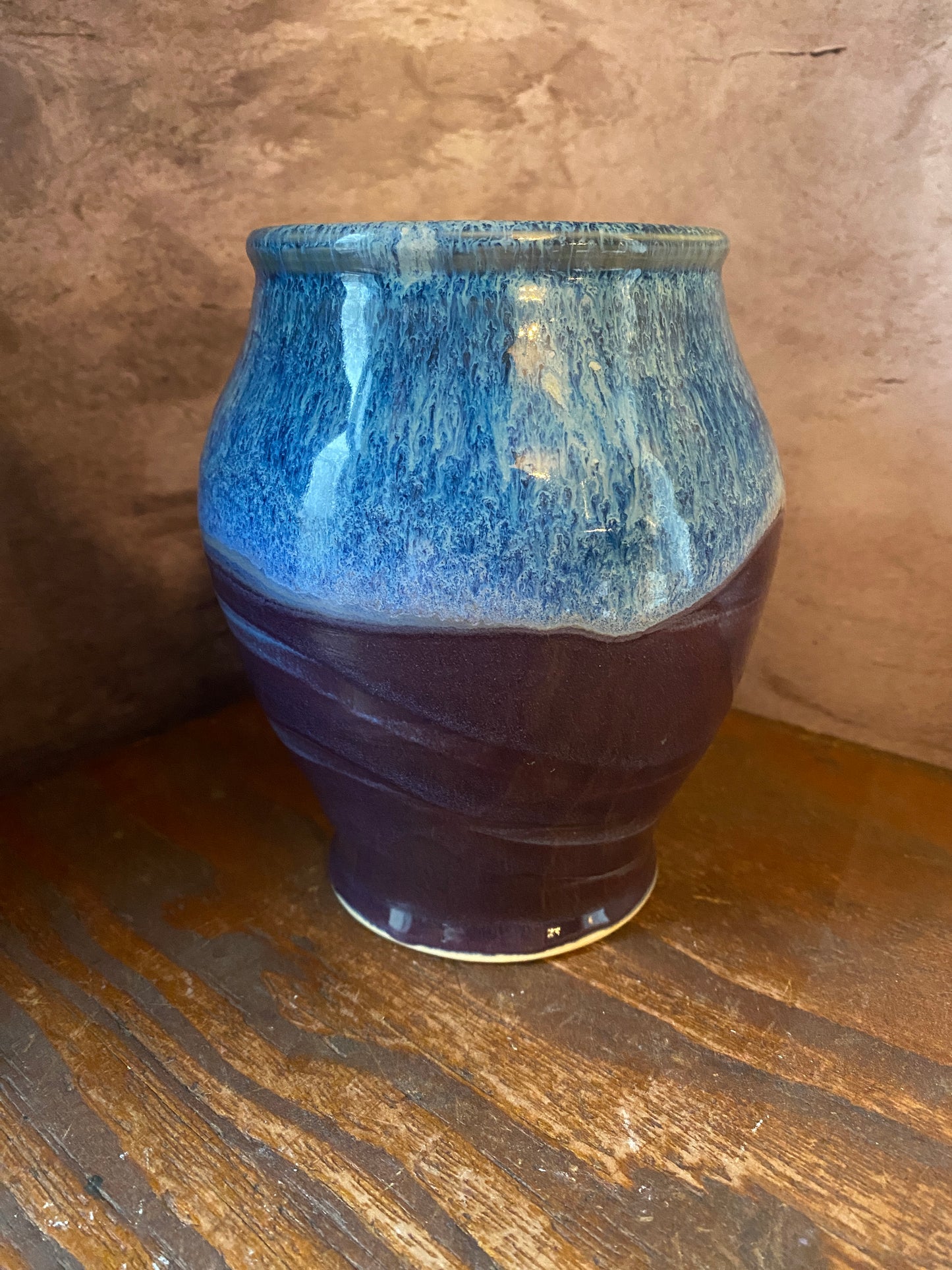 Vase in Purple Green and Blue