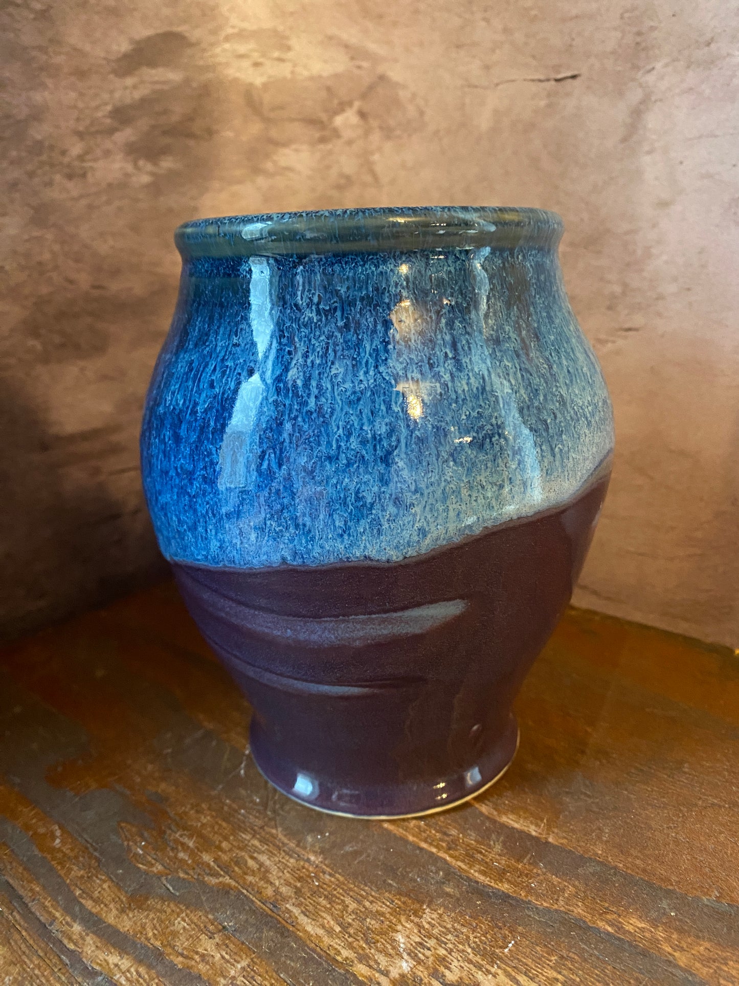Vase in Purple Green and Blue