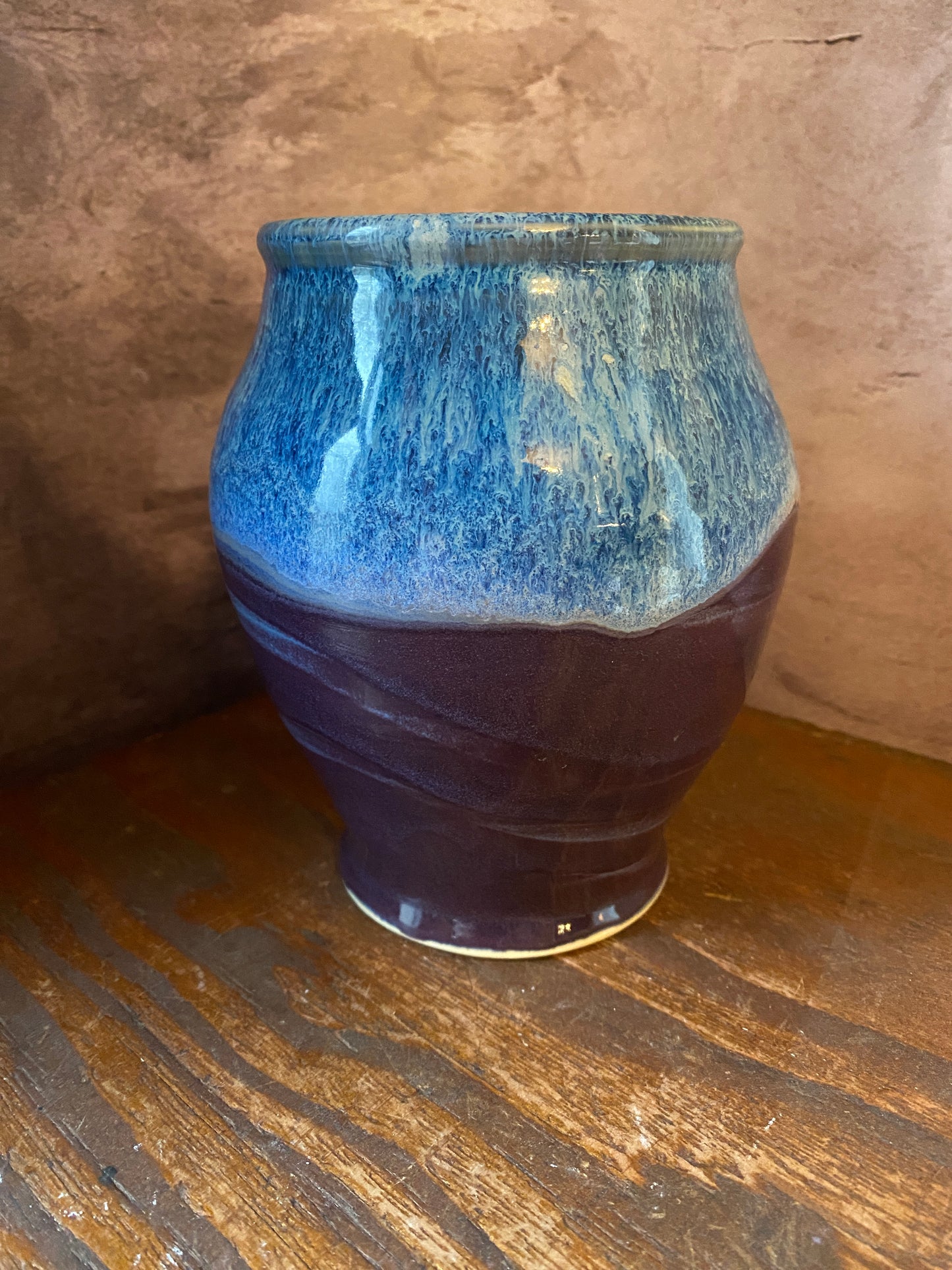 Vase in Purple Green and Blue