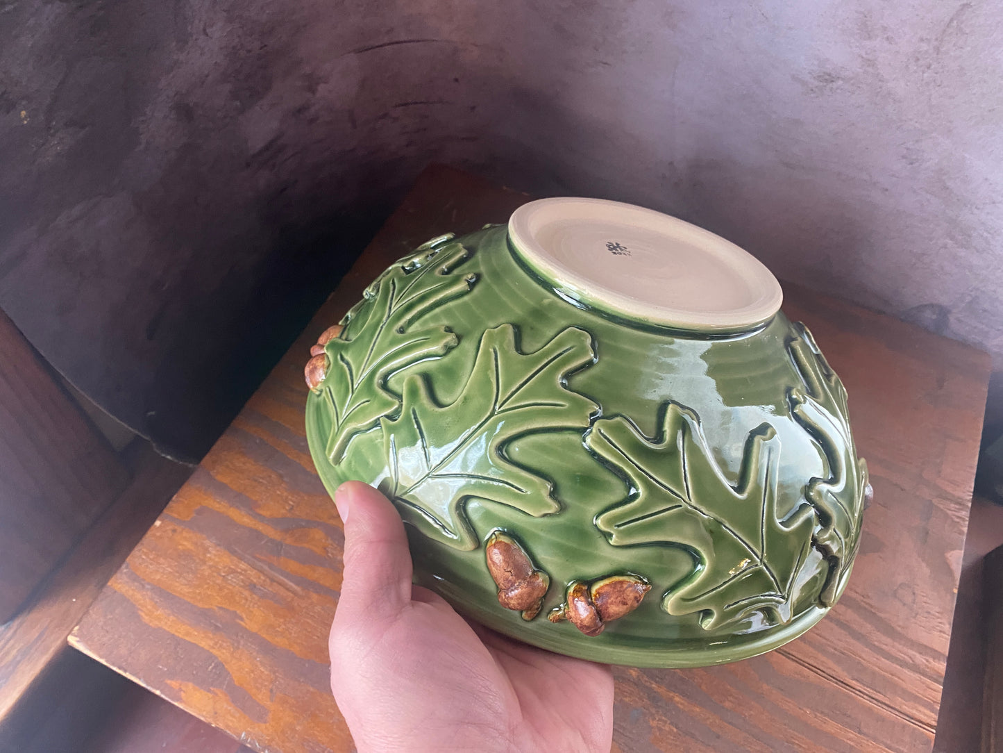 Oak Leaf & Acorn Stoneware Serving Bowl