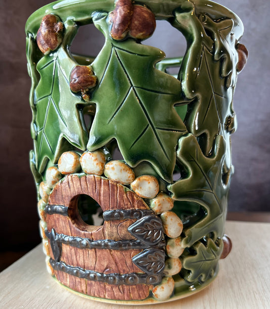 Moon Door Oak and Acorn Lantern