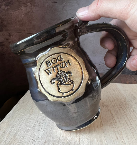 Black glazed Bog Witch Mug