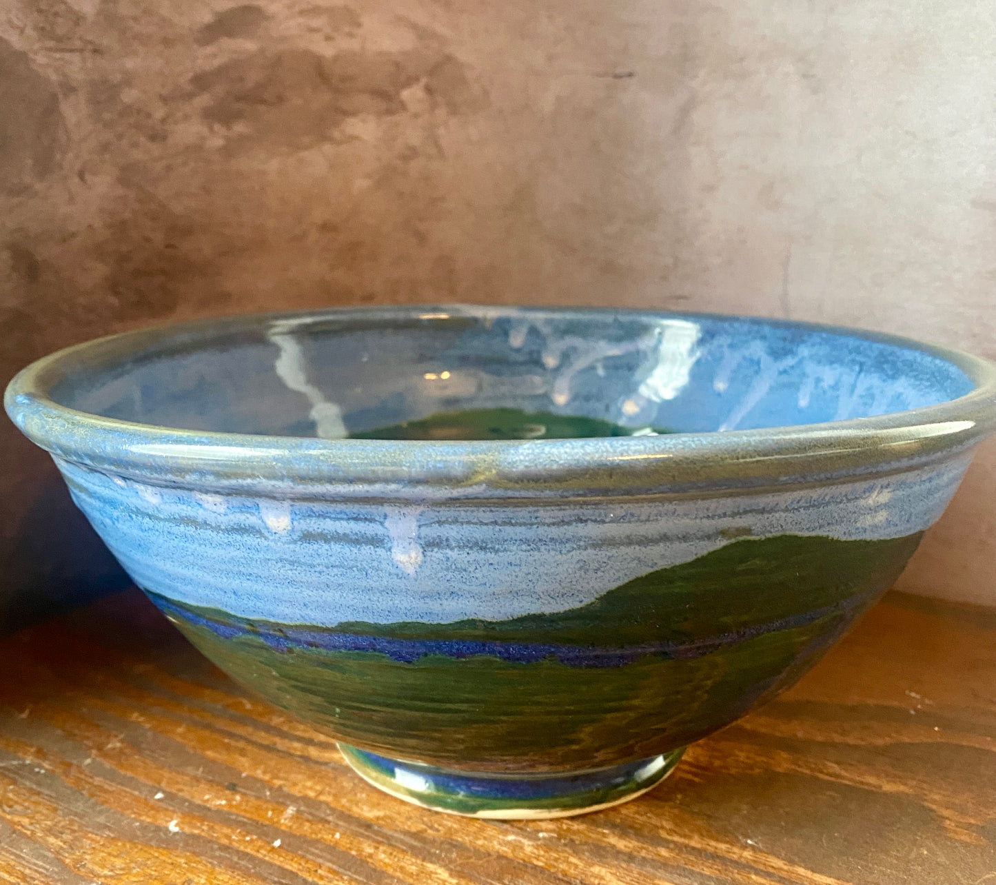 9.5” x 4” Handcrafted Landscape Serving Bowl