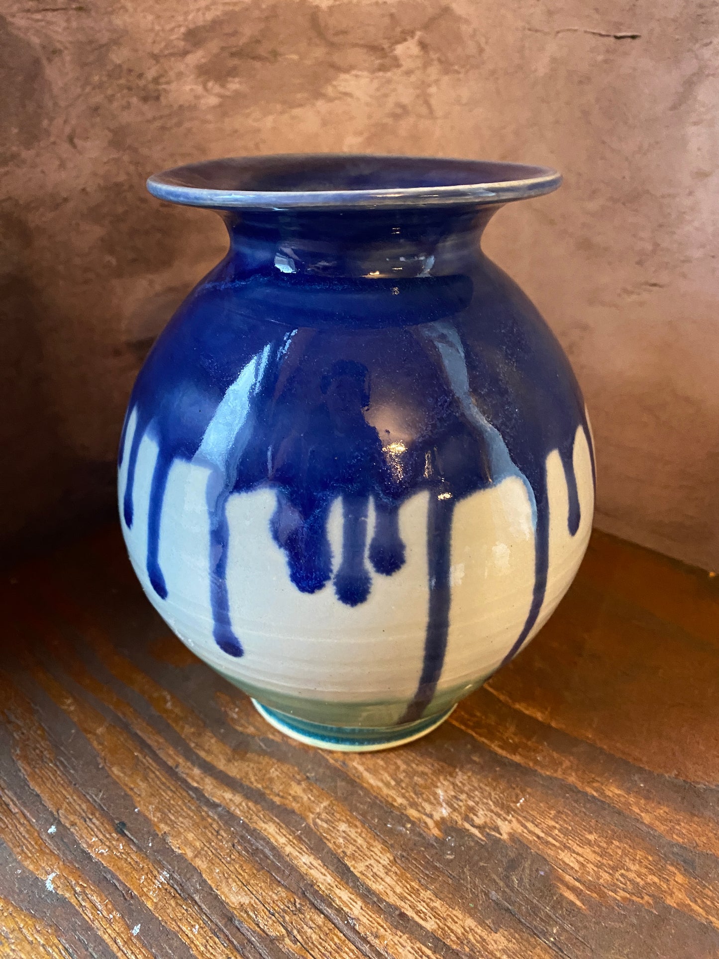 Drippy cobalt vase