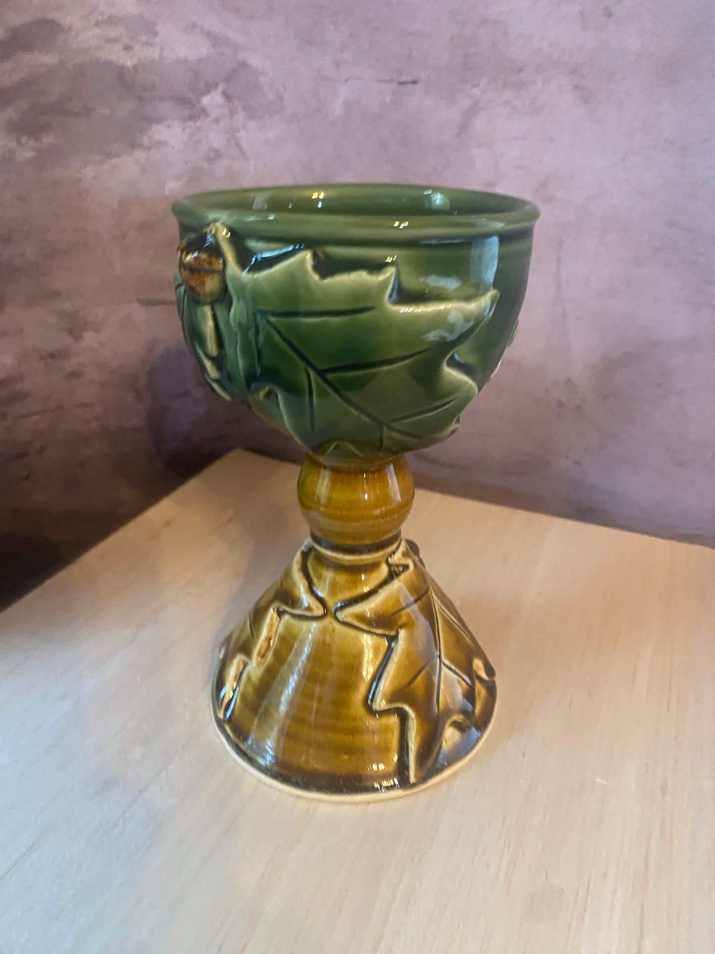 🍂 Oak & Acorn Stoneware Goblet