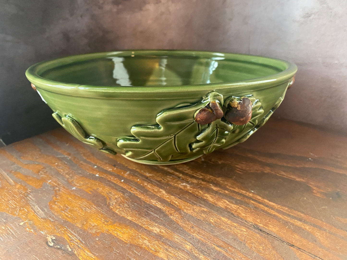 Oak Leaf & Acorn Stoneware Serving Bowl