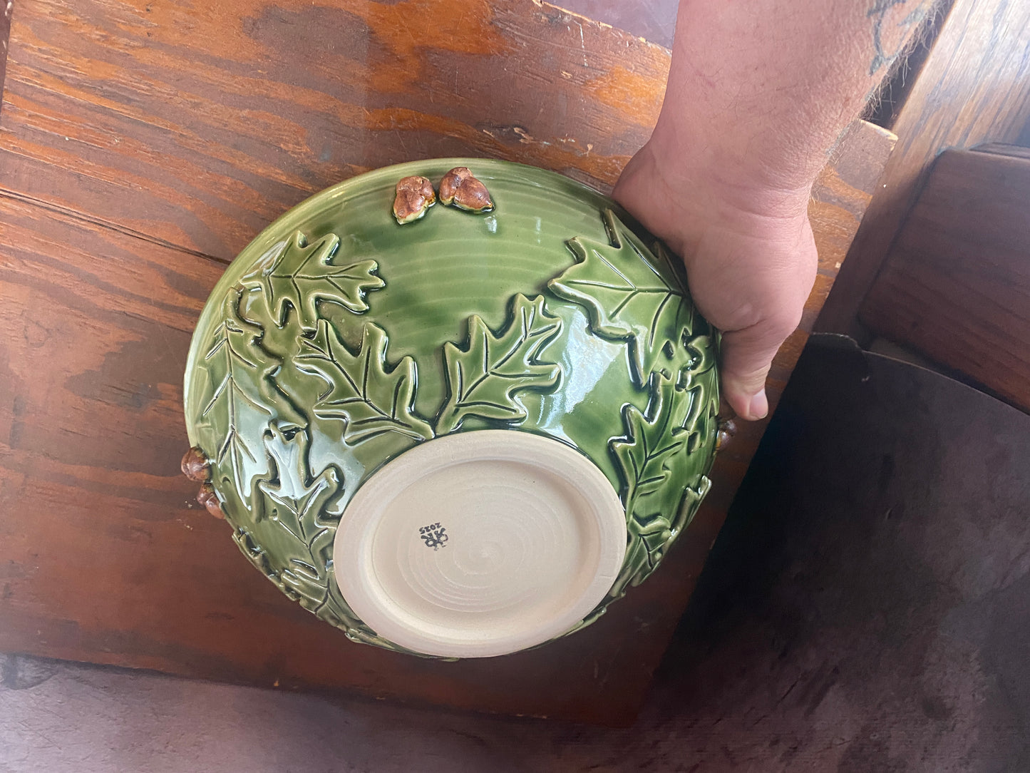 Oak Leaf & Acorn Stoneware Serving Bowl