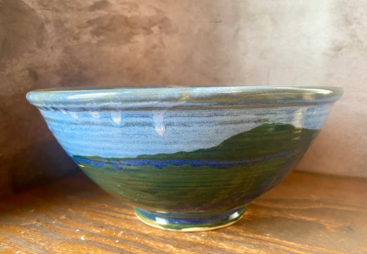 9.5” x 4” Handcrafted Landscape Serving Bowl