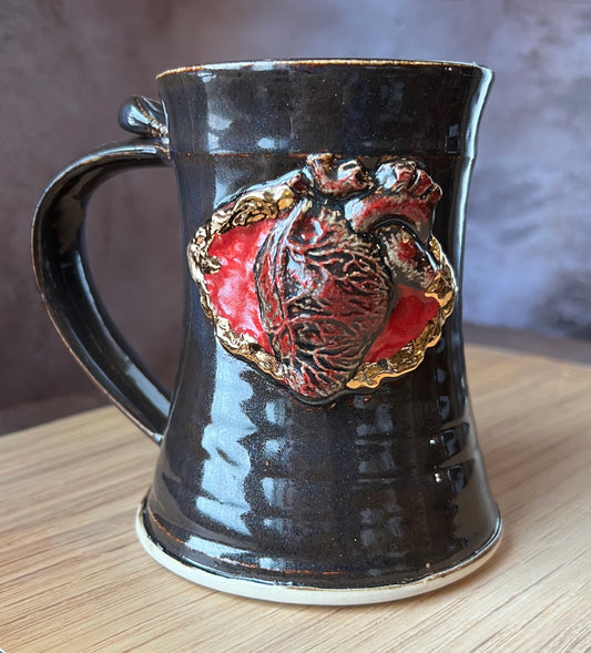 Black Heart mug, deluxe gold edition