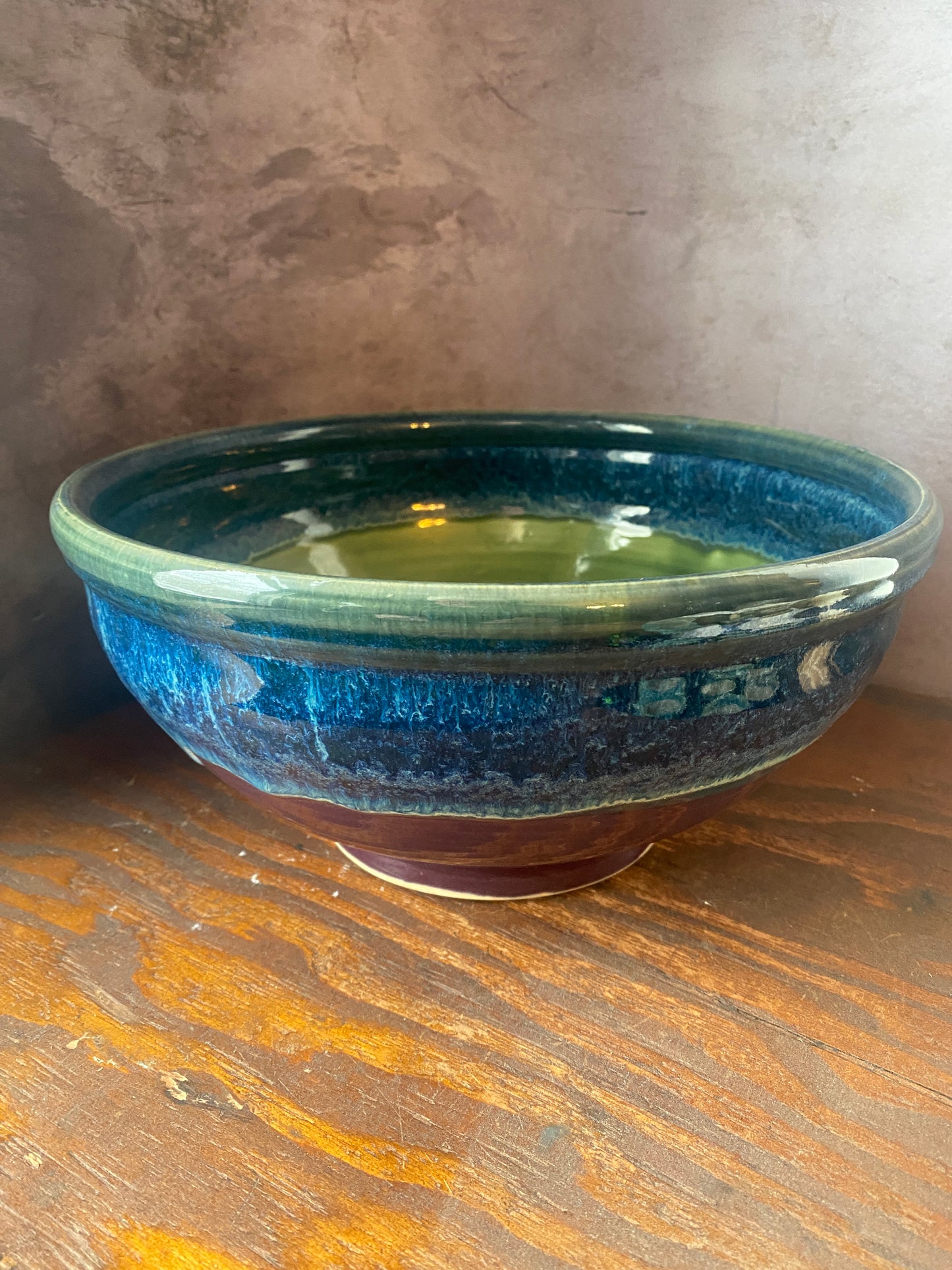 10”x5” Purple/Green/Blue Serving Bowl