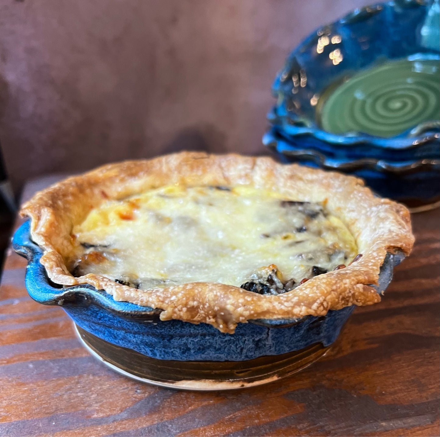 Hand thrown individual tart baking dish.